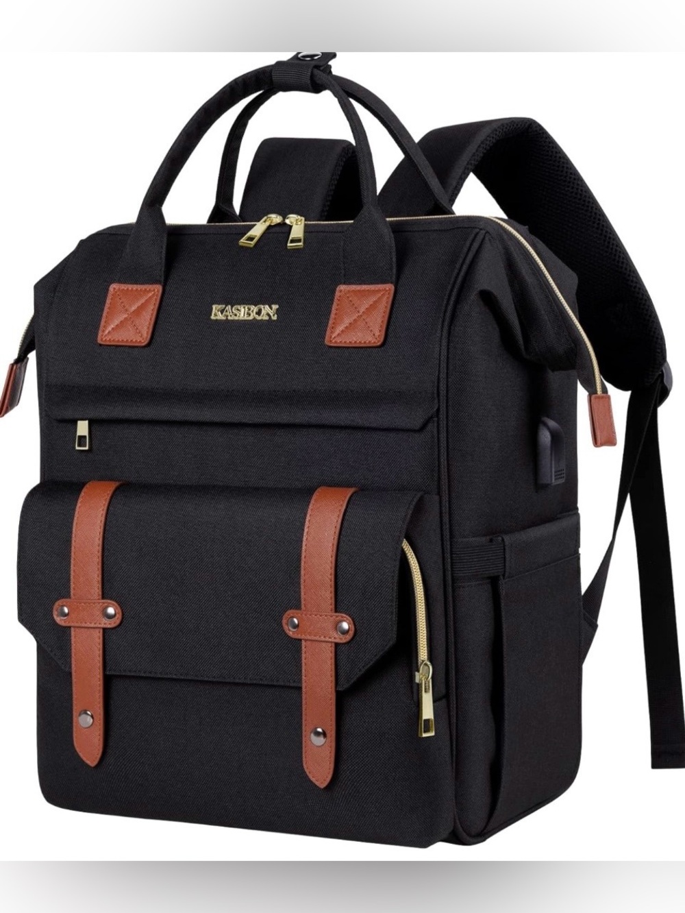 KASIBON- Unisex Travel Laptop Backpack/ School Book Bag w/USB Charging Port